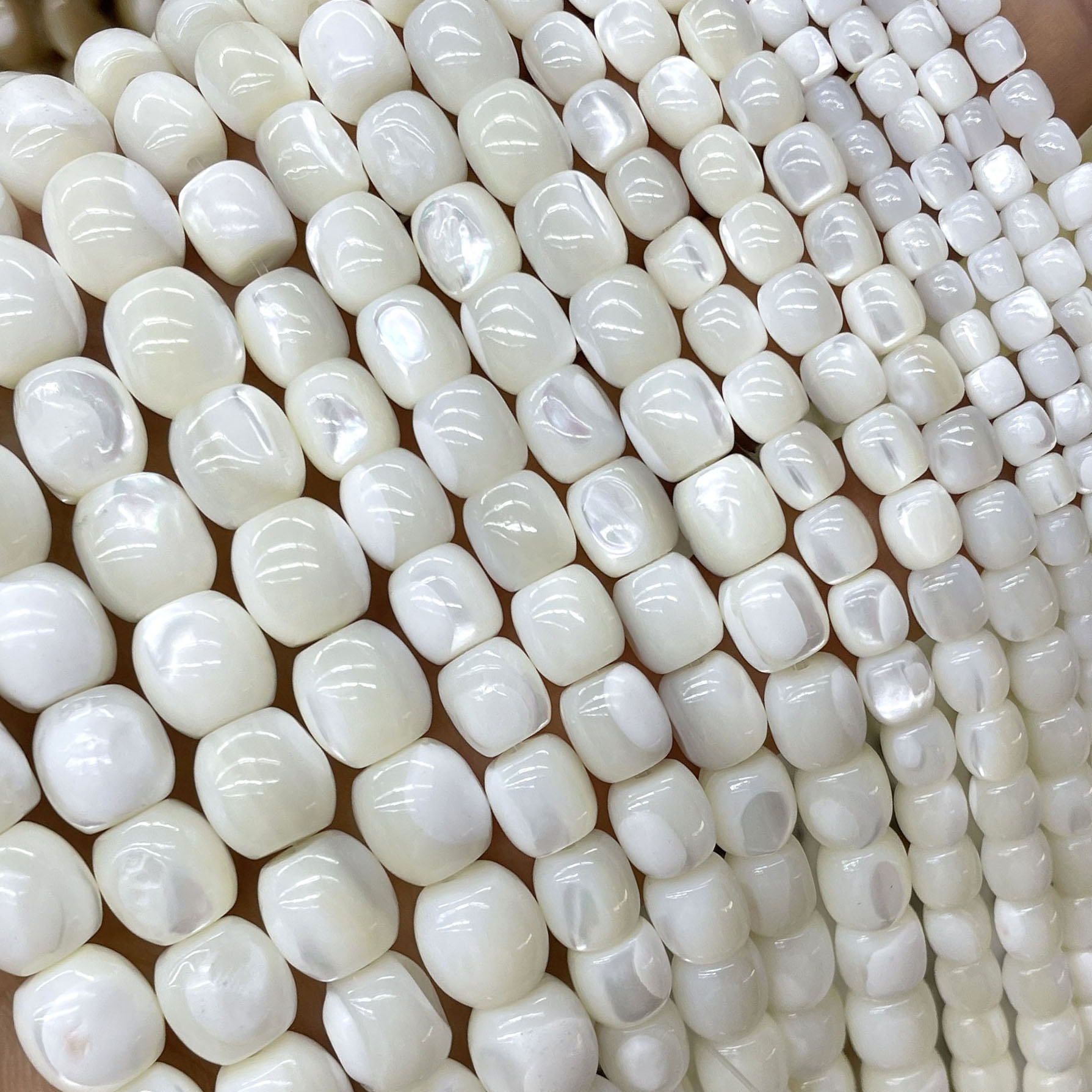 Jewelry Making Gemstones - 4 6 8MM Natural White Shell