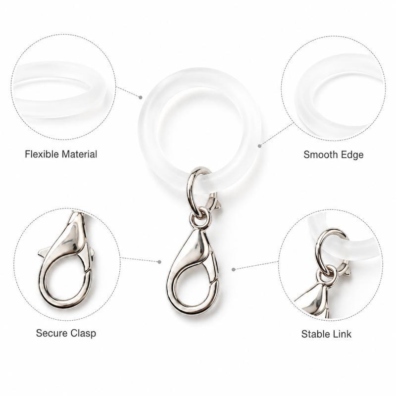 Silicone Umbrella Handle Rings - Lobster Clasp Silver review and price