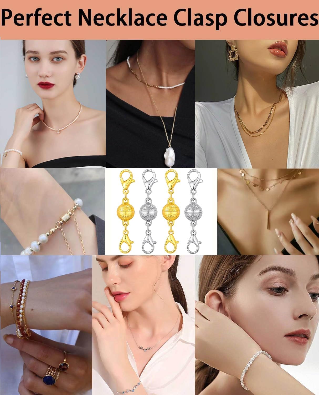 Magnetic Necklace Clasp with L - Lobster Clasp Silver review and price